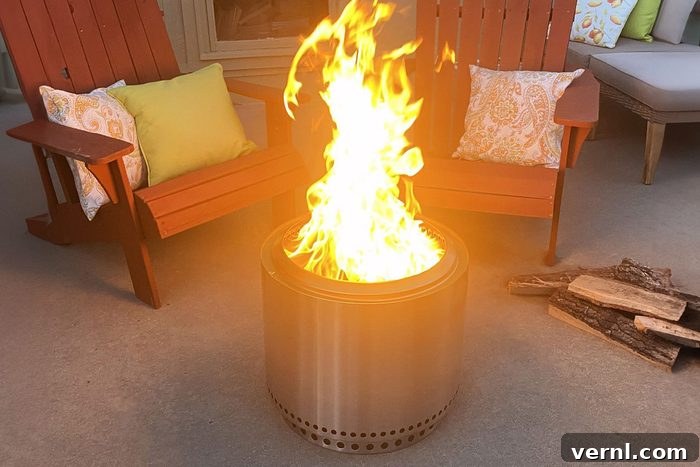 Mary Henn testing the Solo Stove Bonfire 2.0 in an outdoor setting