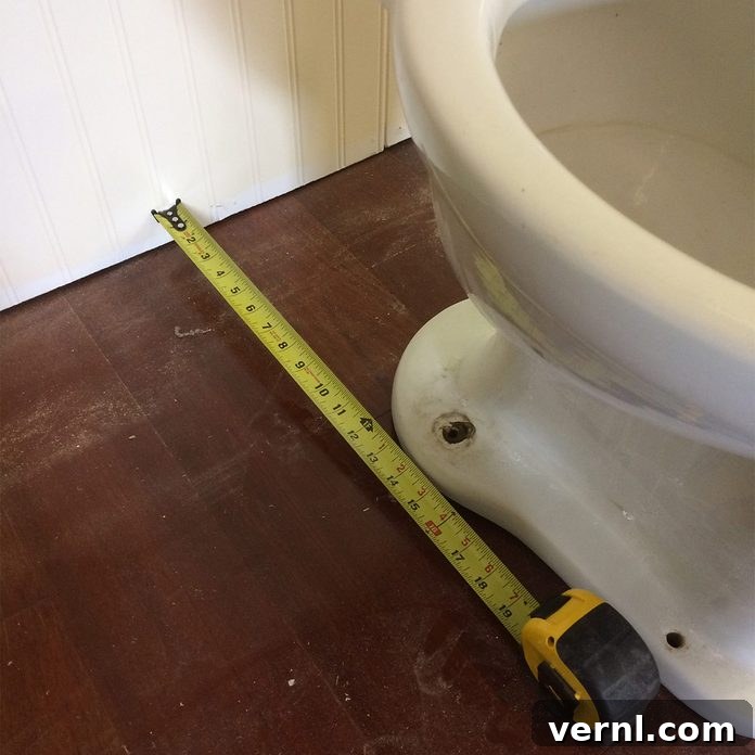 measure rough in for offset toilet flange