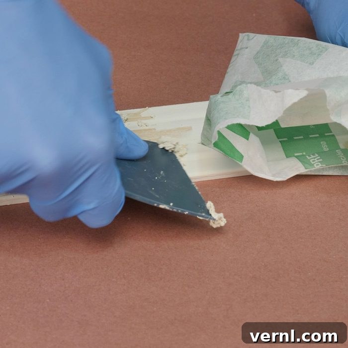 scrape off paint