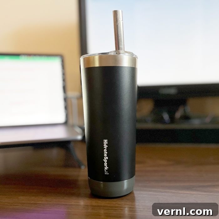 HidrateSpark Pro Smart Water Bottle Is It Worth The Hype 8 Hidratespark Pro on desk