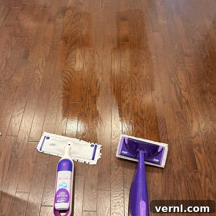 Swiffer WetJet or Swiffer PowerMop Which Generation Cleans Floors Best 5 Swiffer WetJet vs Swiffer PowerMop wet wood floor