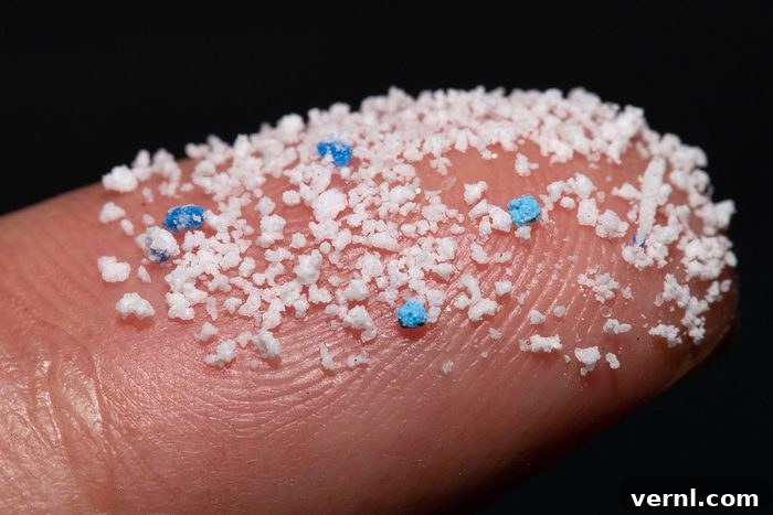 Polyvinyl Alcohol: A Chemical Profile and Its Environmental Legacy 2 Small miiroplastic Pellets On The Finger on a black background