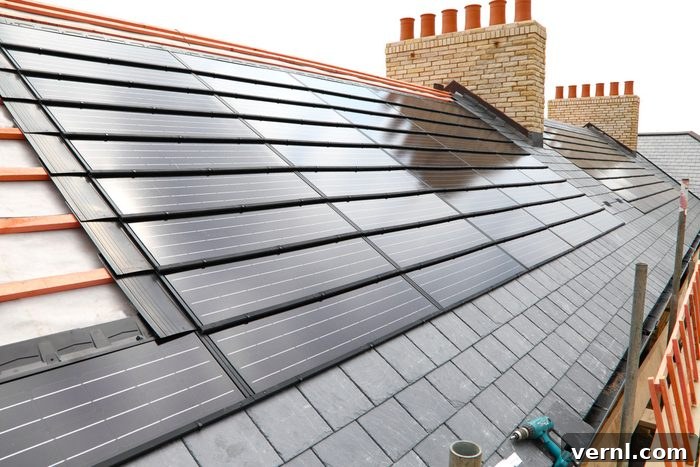 Solar Shingles: The Next Generation of Home Energy 2 A new house getting solar panels fitted on its roof.