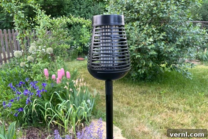PIC Solar Bug Zapper Torch Review: Is It Worth the Buzz 6 Insect Killer Torch in the garden during the daytime