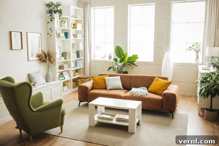 Small Space, Big Style Living Room Decor Hacks 2 Bright and airy living room interior with light-colored walls and furniture