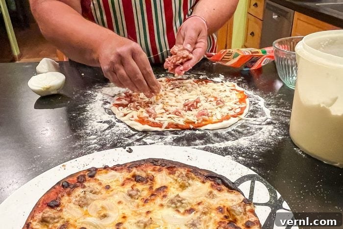 Is the Ninja Woodfire 8-in-1 Outdoor Oven a Game Changer? Our Test Results 4 Making Pizza on Marble surface
