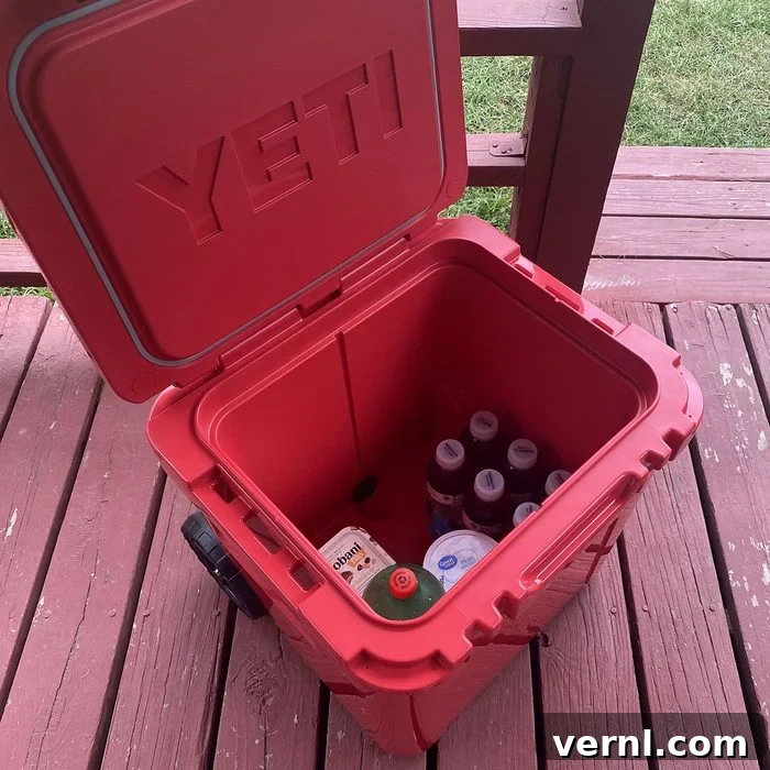 Oyster Tempo Cooler vs Yeti Roadie The Ice Endurance Test 3 Opened Portable Cooler with Drinks inside