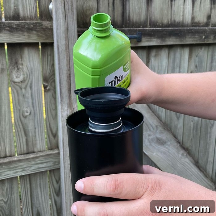 Solo Stove Torch: My Unexpected Delight 4 Filling gasoline in solo stove torch