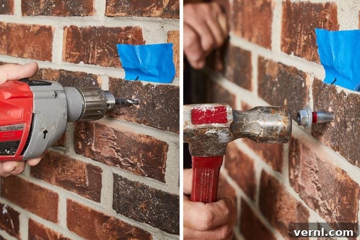 Experienced Gardener Praises Liberty Garden Hose Reel 4 Drilling hole in masonry