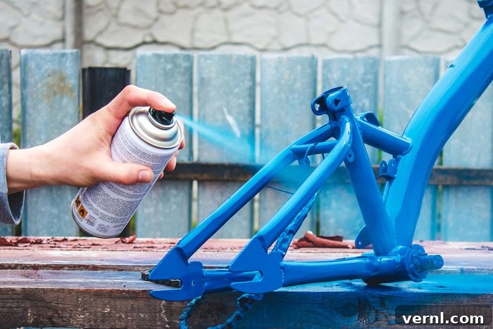 Safe Spray Painting Made Simple 2 spray painting a bike blue outside
