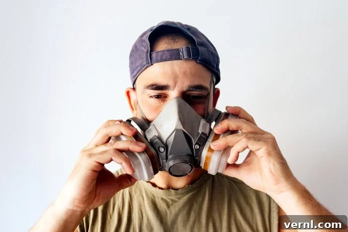 Safe Spray Painting Made Simple 3 man putting on a Respirators for Paint