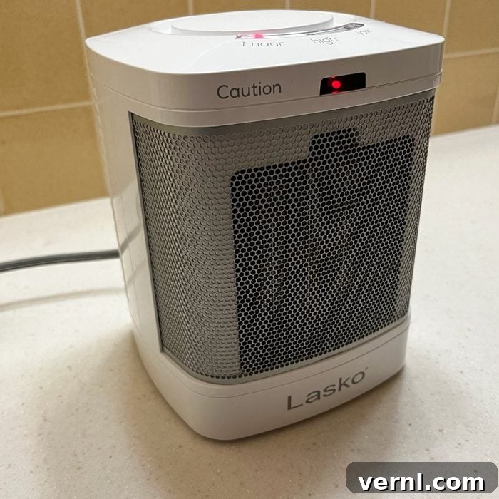 My Lasko Heater: The Ultimate Winter Bathroom Companion 4 Lasko Portable Space Heater in a bathroom