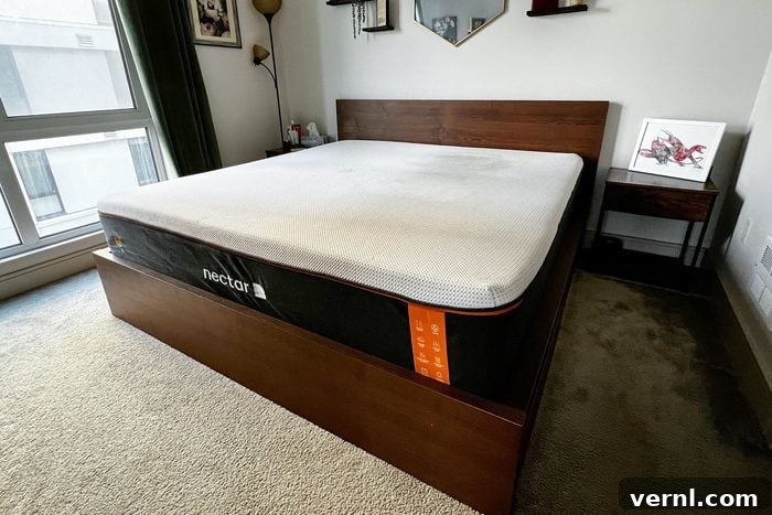 Nectar Premier Copper Mattress Goodbye Back and Shoulder Pain 2 Nectar Premier Copper Memory Foam Mattress in bedroom