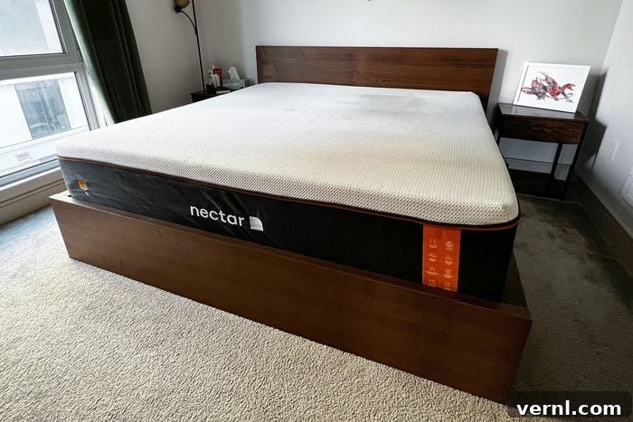 Nectar Premier Copper Mattress Goodbye Back and Shoulder Pain 6 Nectar Premier Copper Memory Foam Mattress in a bedroom