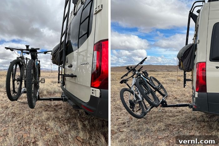 Four Years On: Why I Still Recommend the Kuat Bike Rack to Nearly Everyone 5 Bikes folded up and tilted down side by side
