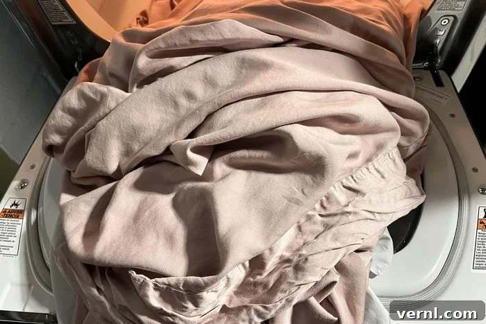 My Bedrooms 5 Star Transformation Thanks to Cariloha Sheets 4 Cariloha sheets in a dryer