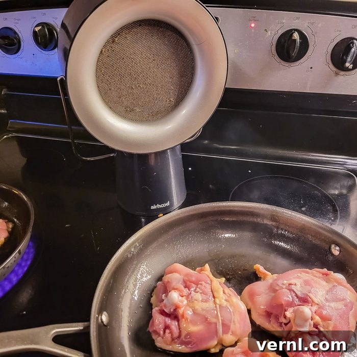 AirHood Portable Kitchen Cleaner Truly Transforms Air Quality 3 AirHood testing with cooking meat, showing the device placed next to a frying pan on a stovetop