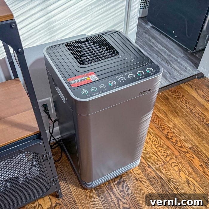 NuWave OxyPure Air Purifier: The End of My Endless Dusting 5 The Nuwave Oxypure Air Purifier operating in a residential environment, demonstrating its compact footprint.