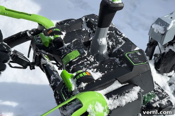 I Put the EGO Cordless Two-Stage Snow Blower to the Test and It Blew Me Away 6 The sophisticated digital dashboard of the Ego Snow Blower, displaying its intuitive controls and settings.