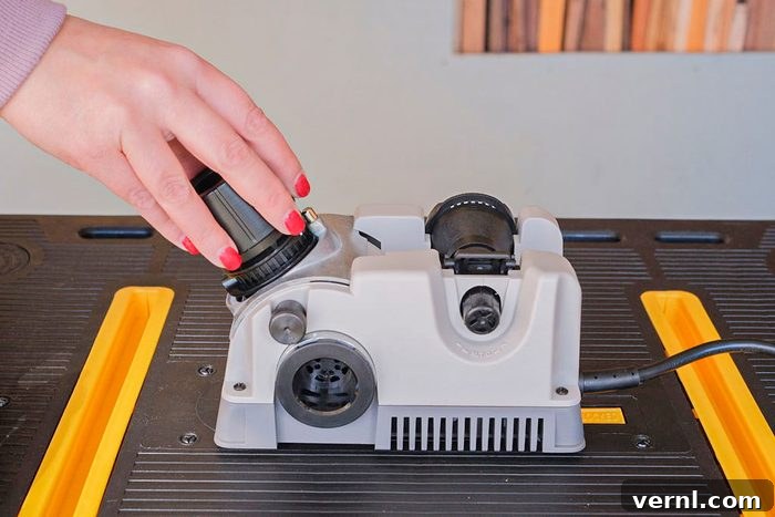 Drill bit alignment with the Drill Doctor Sharpener