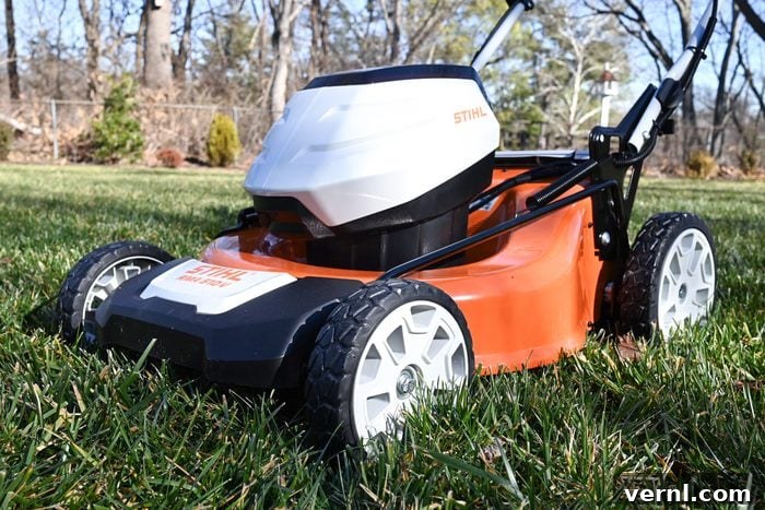 Stihl Electric Mower Unplugged Performance Review 2 Stihl RMA 510 V Electric Mower in a lawn