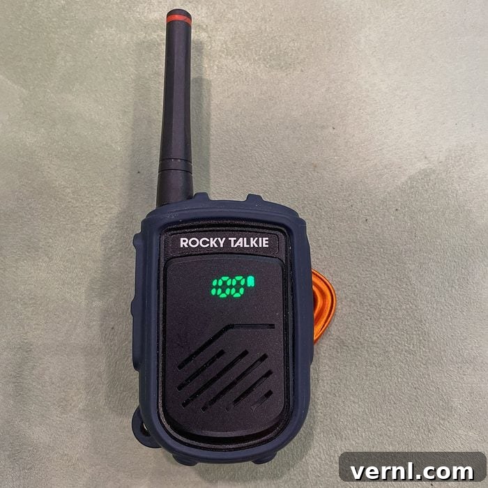 Rocky Talkie: The Clear Choice for Mountain Communication 2 LED Display of Walkie Talkie showing 100 percent