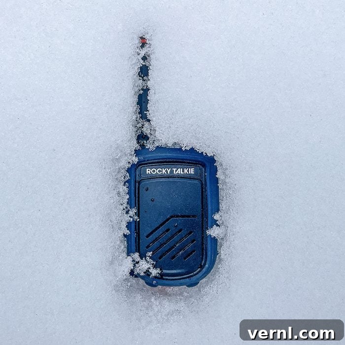Rocky Talkie: The Clear Choice for Mountain Communication 3 Rocky Talkie Rugged Two Way Radio in snow