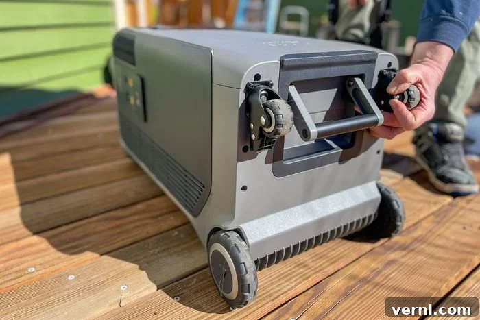 Anker Solix F3800: Hands-On with 240V Portable Power 6 Ankers Solix F3800 Portable Power Station wheels closeup