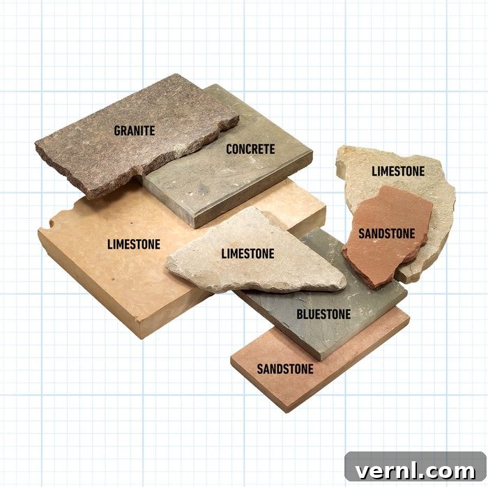 Walkway Wisdom Stone Pavers or Gravel for Your Garden 4 Types of Stones with Callouts