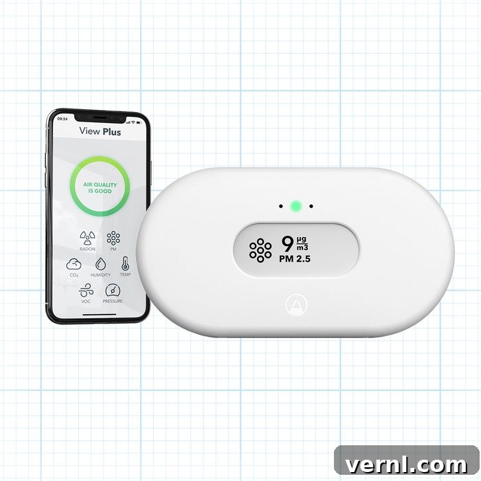 Homeowner's Guide to Radon Testing 3 Airthings View Plus Radon monitor displaying readings