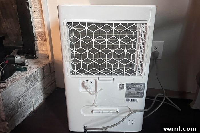 Midea Dehumidifier Ends North Carolina's Humidity Battle 3 Venting area of dehumidifier showing side exhaust