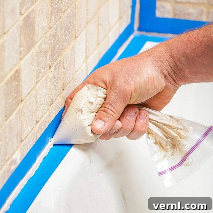 A Simple Guide to Matching Caulk and Grout 3 Applying Caulk Mixture on Wall