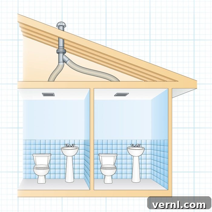 Using Inline Exhaust Fans to Ventilate Multiple Bathrooms Effectively 2 Illustration of exhaust fan
