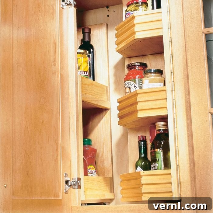 Blind-corner glide-out and swing-out shelves for enhanced kitchen access