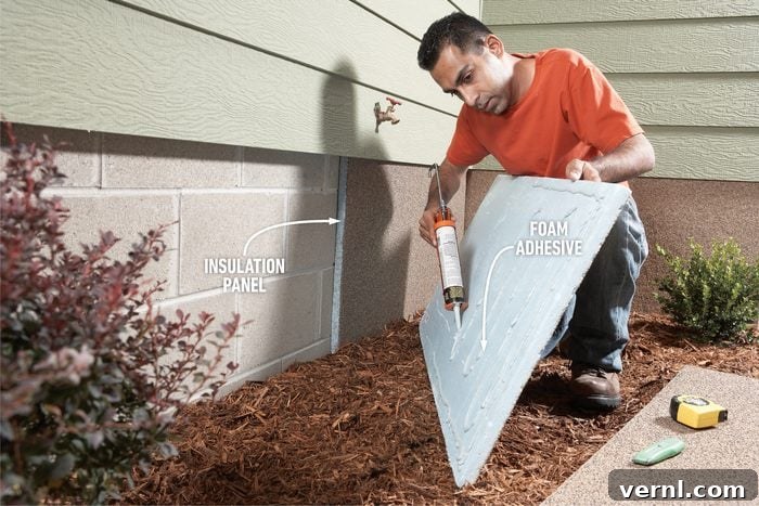 What Can You Do To Hide Bare Foundation Walls On Your House Installing insulation panels for termite-free areas