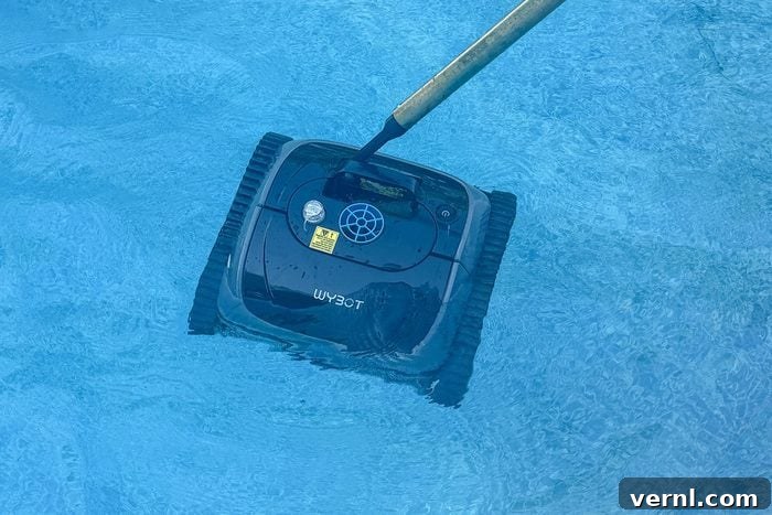 Wybot Pool Cleaner Review My New Favorite Chore 6 Wybot C1 Robotic Pool Cleaner under water