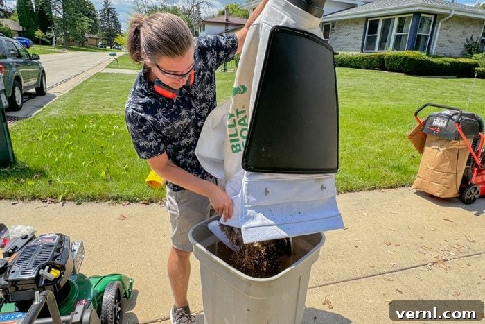 Billy Goat Leaf Vacuum: The GOAT of Leaf Removal 3 Billy Goat Leaf & Litter Vacuum emptying bag