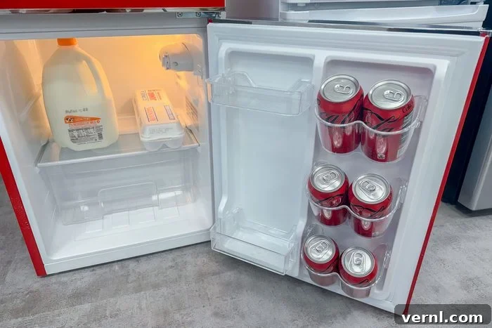 Frigidaire Retro Mini Fridge inside