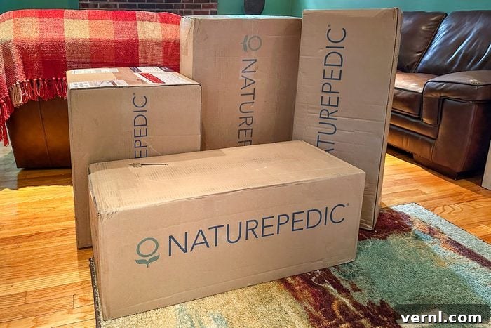 Naturepedic Eos Mattress delivery boxes