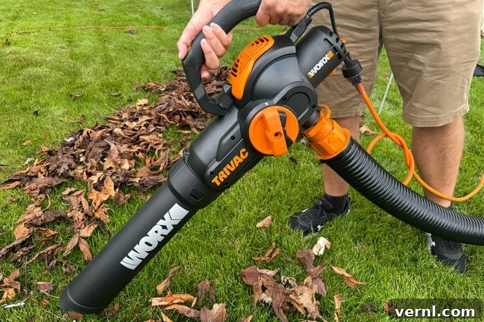 Worx TRIVAC Review The Three-in-One That Dominates Leaf Cleanup 7 Worx Leaf Vacuum being tested by experts