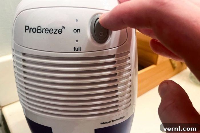 Pro Breeze Dehumidifier A Year In My Honest Verdict 4 Pro Breeze Dehumidifier showing collected water in the tank.