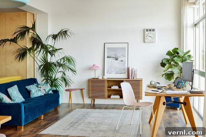 Transform Your Living Room: Smart Desk Integration 2 Best Way To Incorporate A Desk Into Your Living Area Gettyimages 1343517487