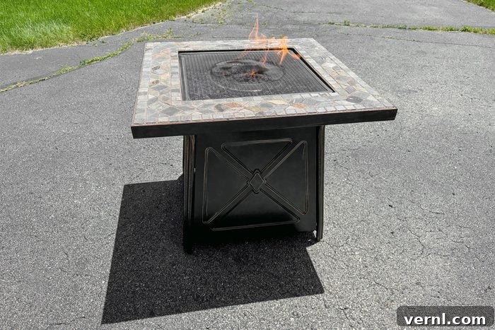 Hampton Bay Fire Pit with Natural Stone Tabletop