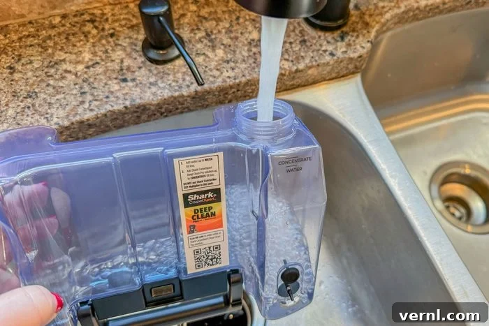 Shark Stainstriker filling water