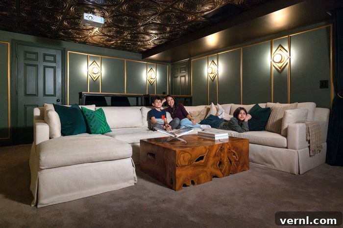 Jen Woodhouse Handcrafting Her Dream Home 2 Basement Home Theater