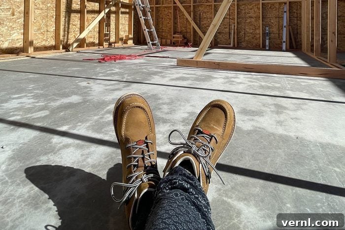 Woman wearing Brunt Marin Women's Work Boots while working on a construction site, emphasizing their rugged utility and style.