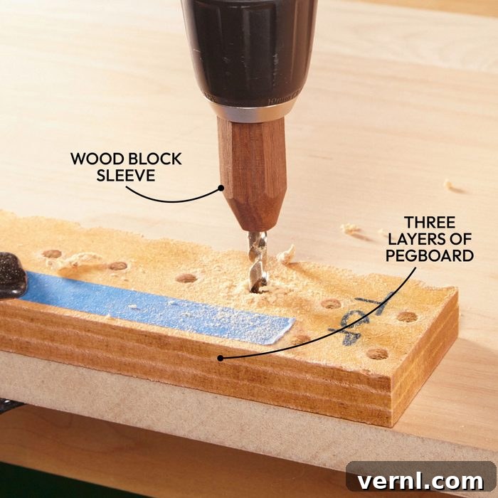 Three-Layer Hole Drilling Spacer for shelf pins