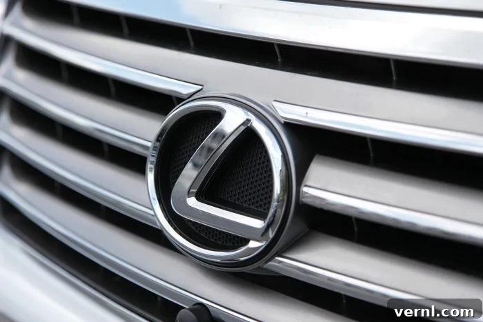 Discover the 10 Most Dependable Car Brands for 2025 2 Lexus Logo close-up on a car grill