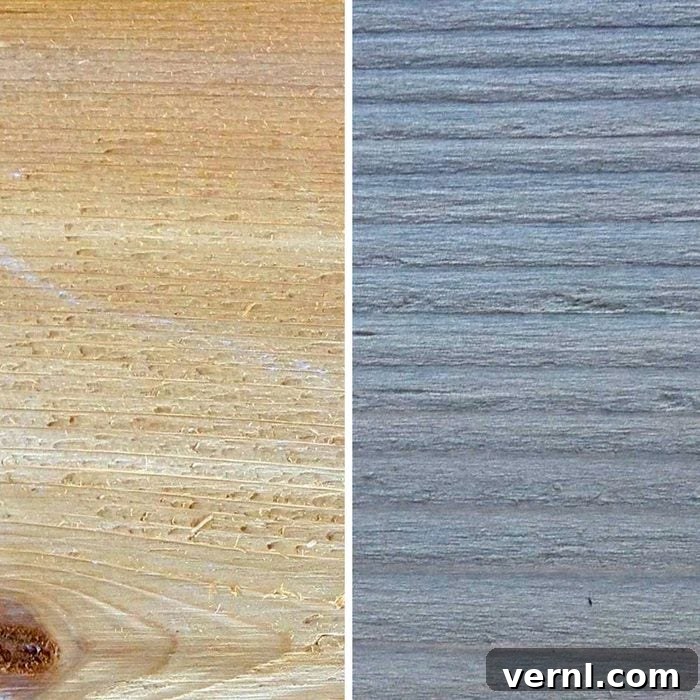 Before And After Cedar And Iron Vinegar