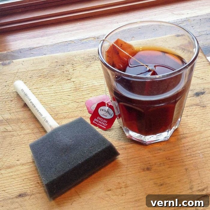 Tea Plus Iron Vinegar On Pine